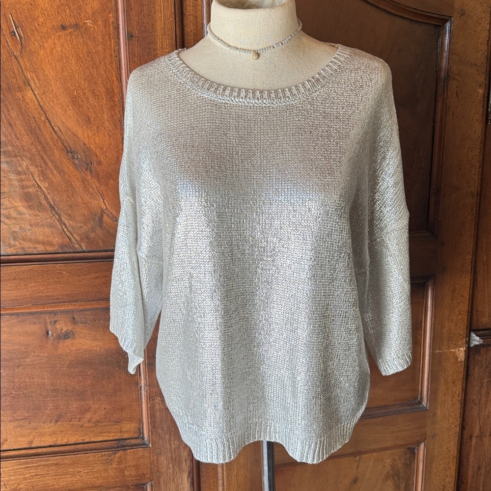 Metallic Silver Sweater